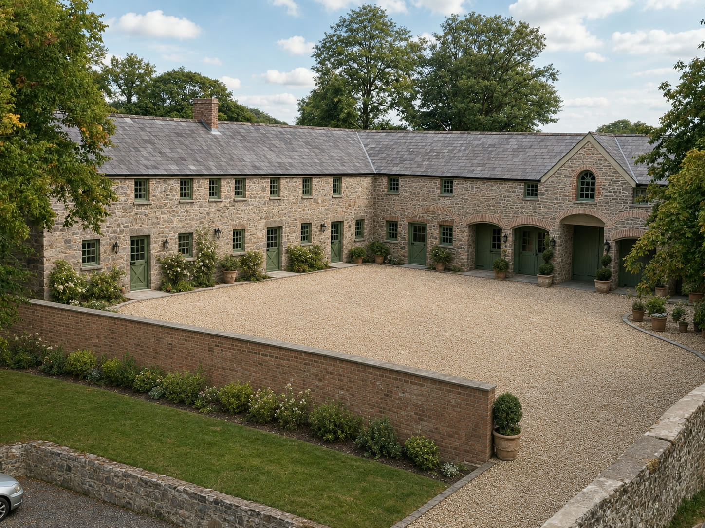 The Coachhouses at Newhall — visualisation of the restored stable courtyard